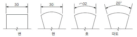 길이와 각도의 치수 기입