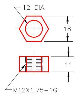파트 G – 12mm Nut 치수